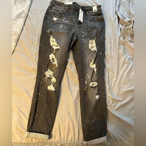 Judy Blue black distressed denim